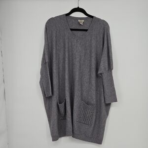 Escio Gray Oversized Sweater with Pockets Size L/XL